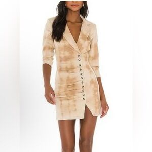 Retrofete Willa Mini Denim Sheath Dress in Sunburst Size Small